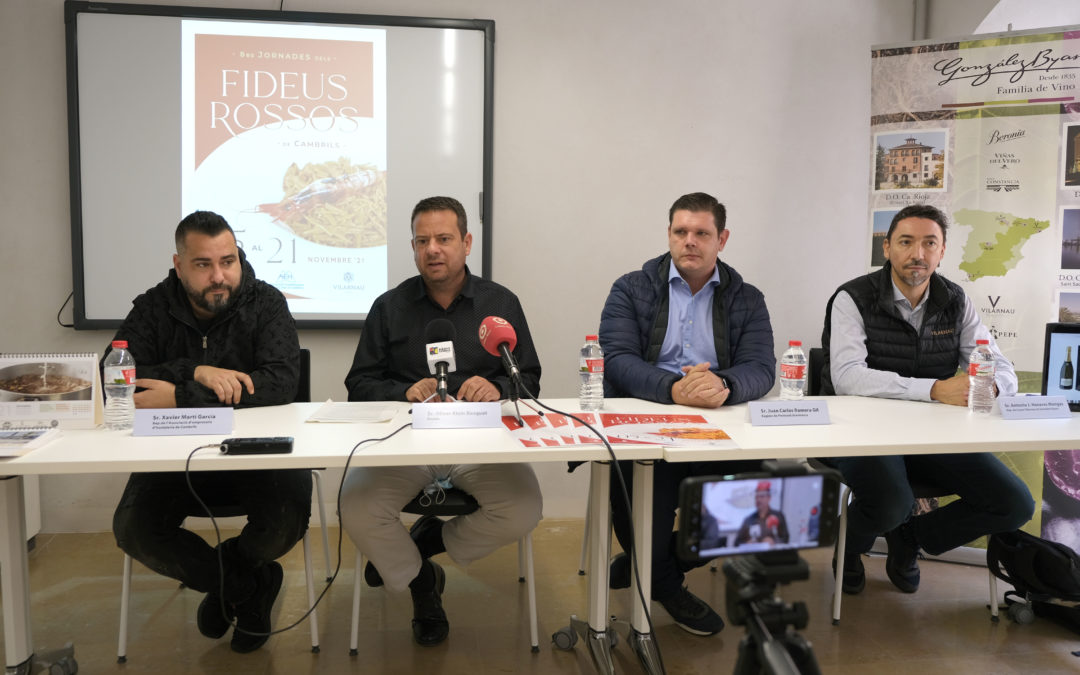 Les Jornades dels Fideus Rossos de Cambrils seran a la taula de 23 restaurants del 5 al 21 de novembre